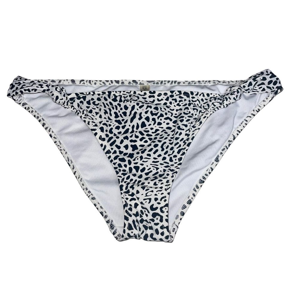 Victorias Secret Knotted Swim Bikini Bottom Small Spotted Black White Lined Pool